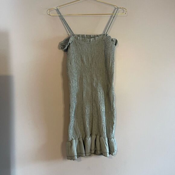 Stitch Fix Papermoon Blue-Green Smocked Mini Dress - Picture 5 of 10